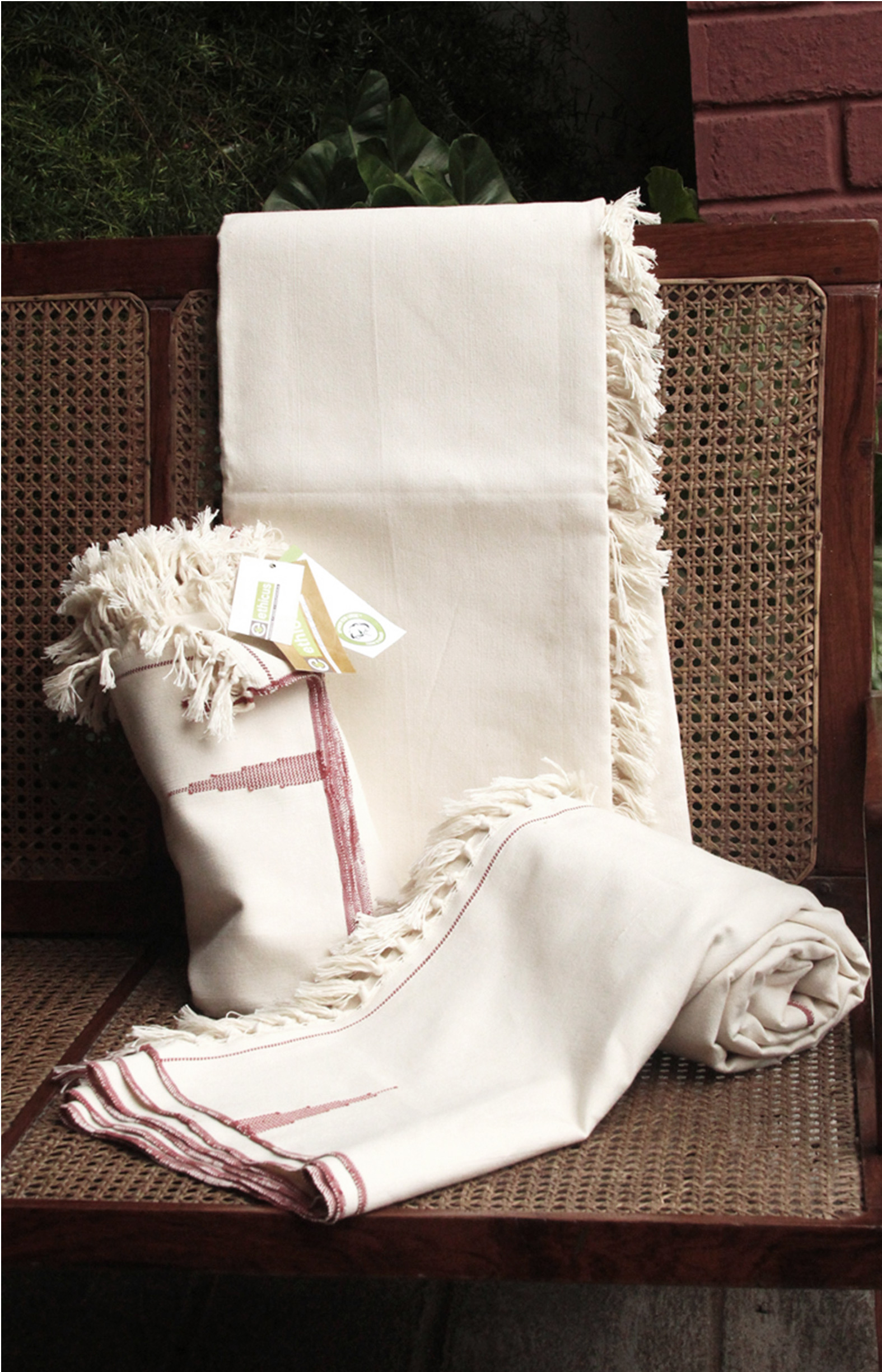 Off-White, Handwoven Organic Cotton Duppatti                                                                           